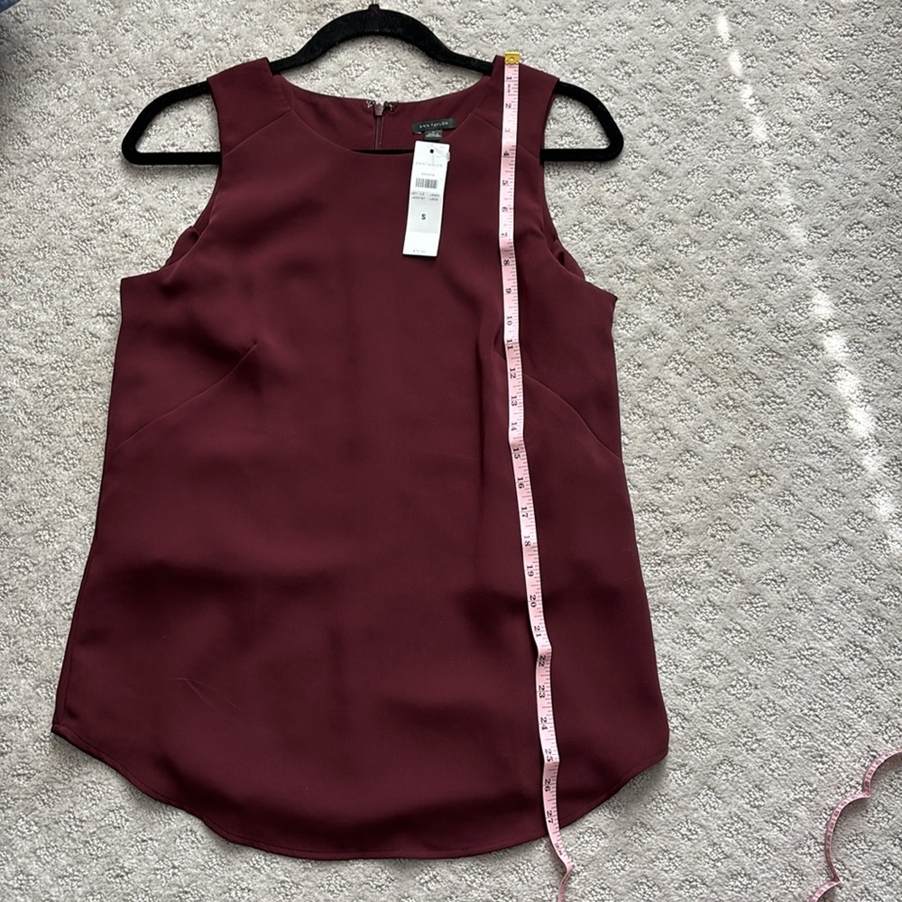NWT Ann Taylor Burgundy Sleeveless Tank Top – Size Small - Picture 8 of 11
